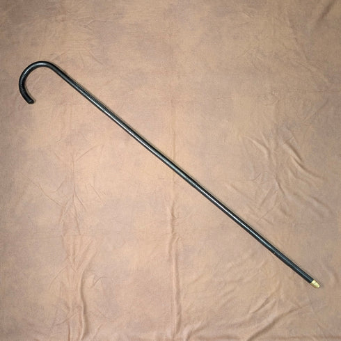 1920年代 アンティーク ブラックシャフト 曲がりハンドル ステッキ 杖 91cm